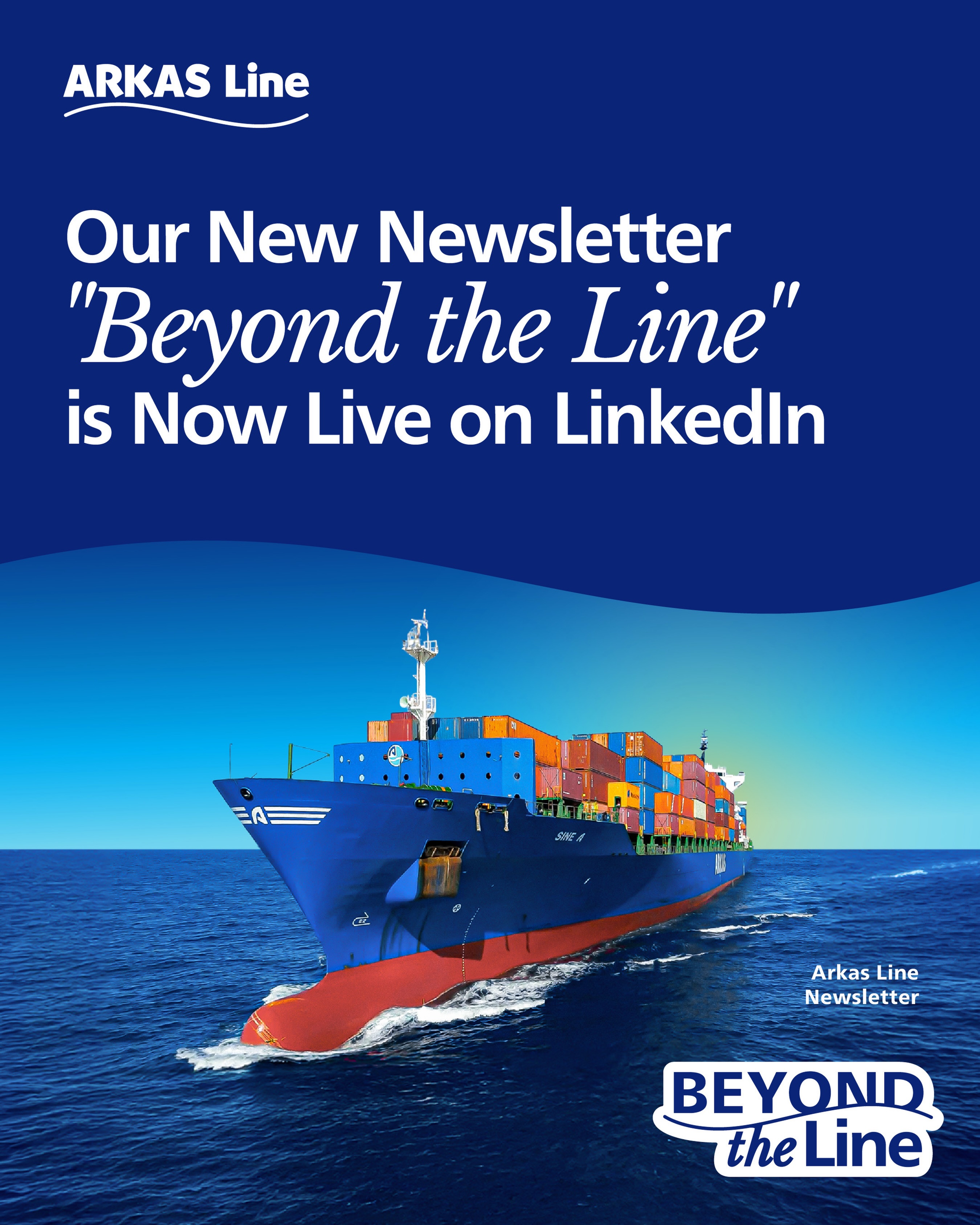 Arkas Line Facebook ad: Arkas Line’s new newsletter, Beyond the Line, is…