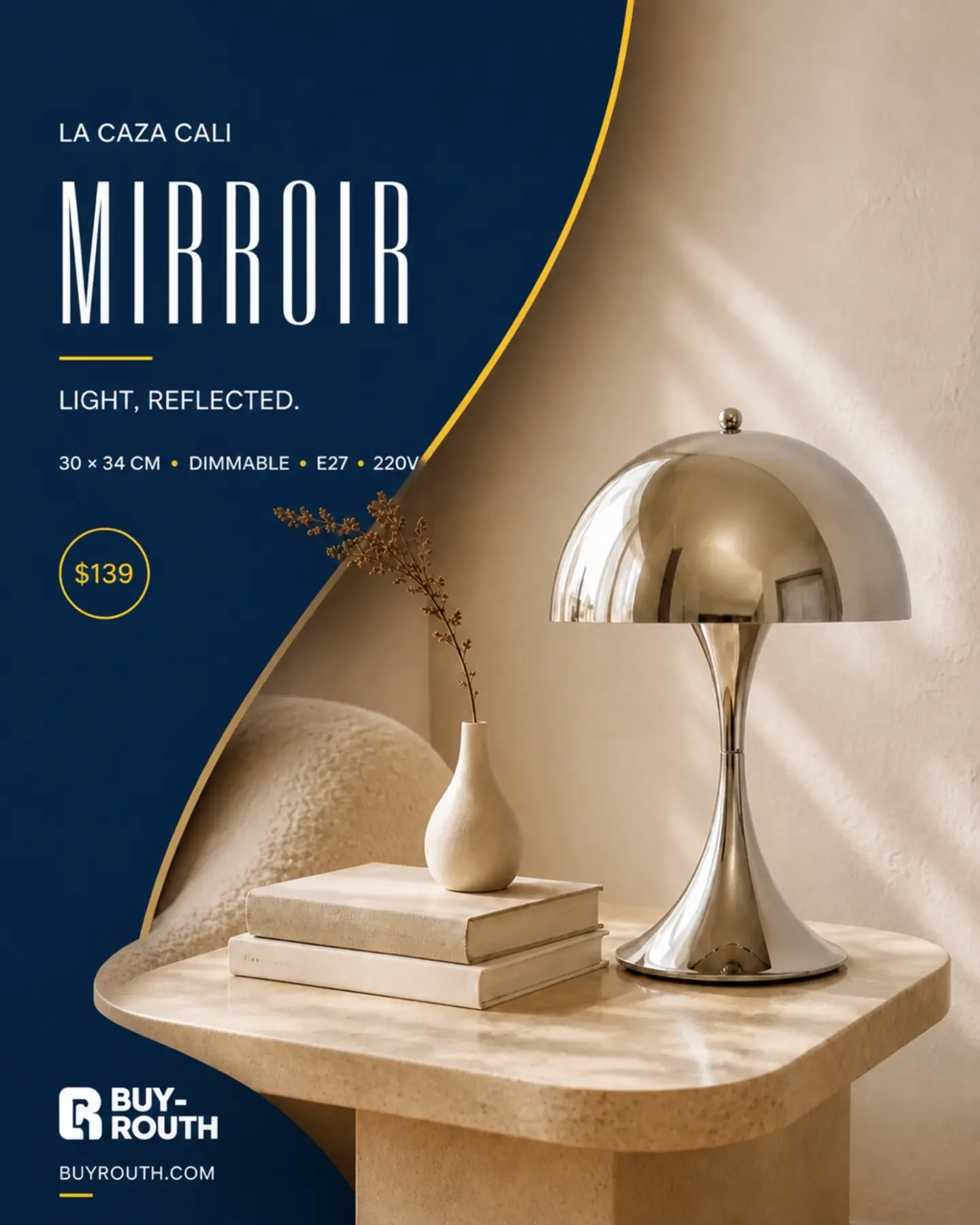 Buyrouth Facebook ad: La Caza Cali Glownest Bedside Table Floor Lamp