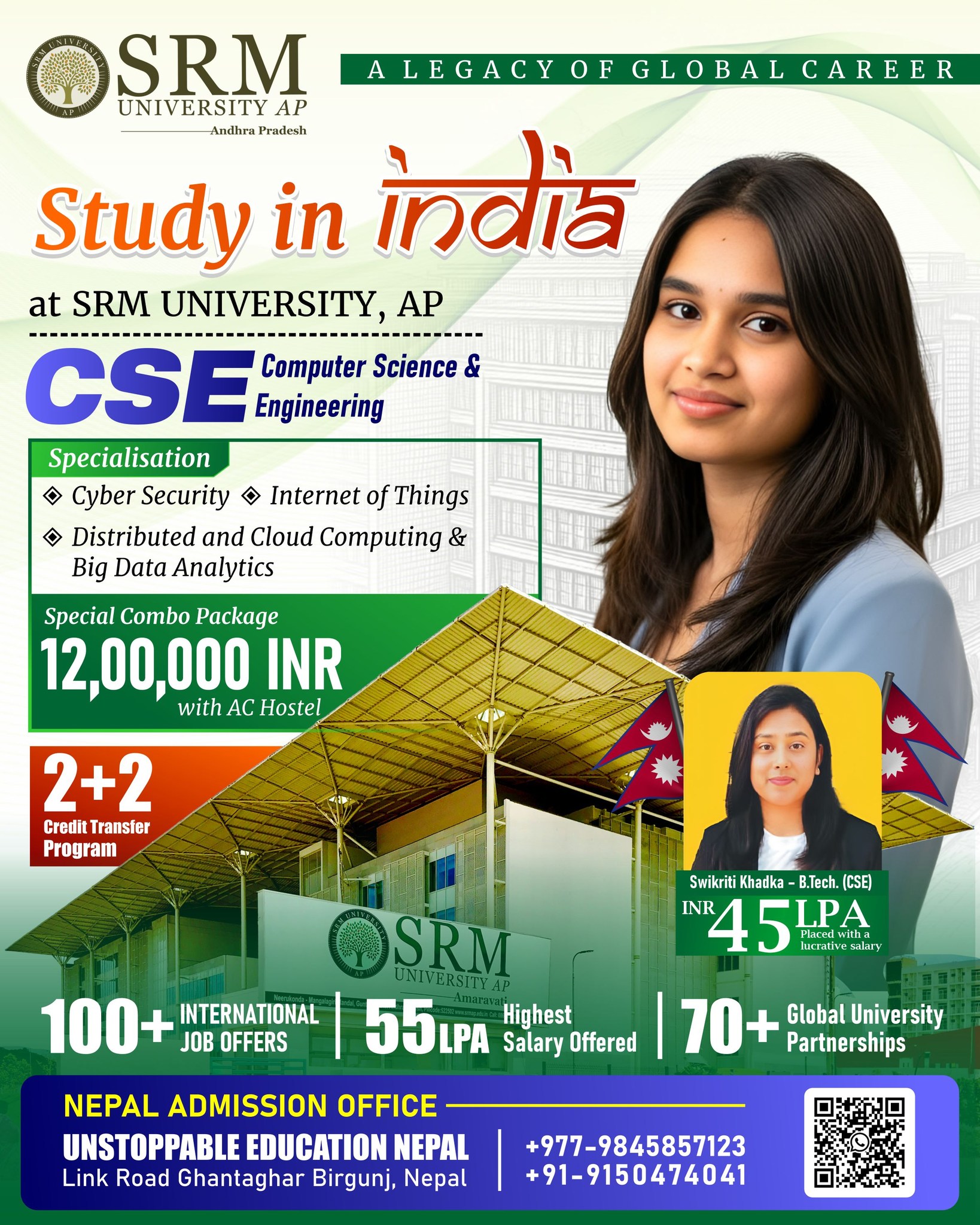 SRM University, AP - Nepal Office Facebook ad: 𝐒𝐭𝐮𝐝𝐲 𝐢𝐧 𝐈𝐧𝐝𝐢𝐚 𝐚𝐭 𝐒𝐑𝐌…