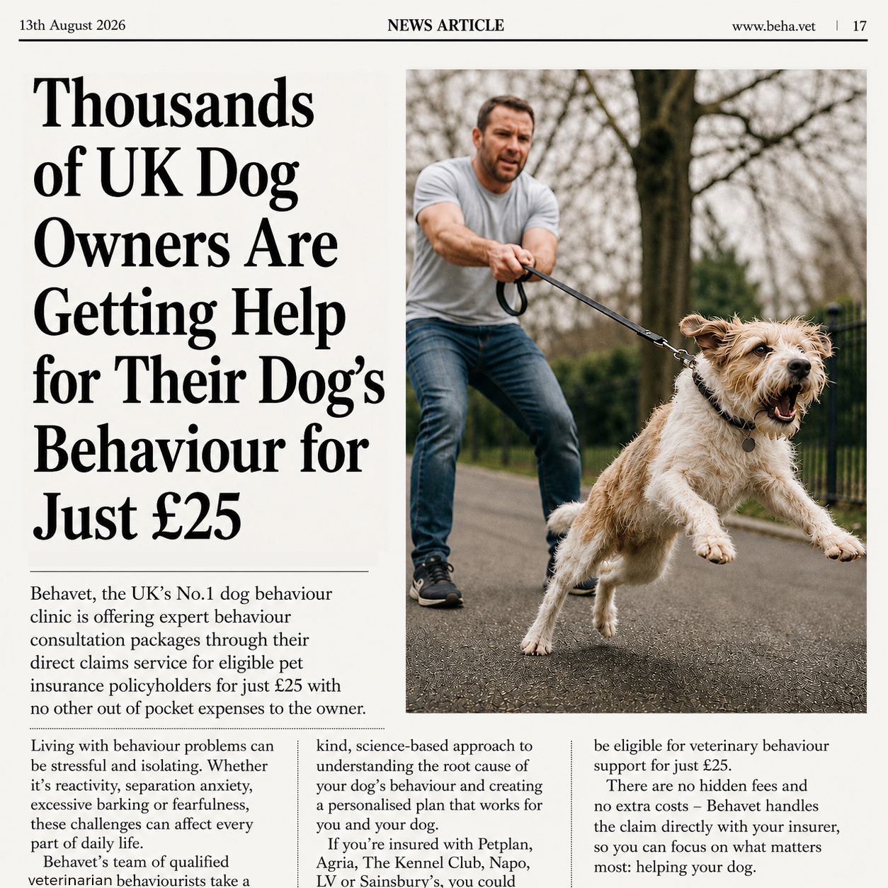 Behavet: The Pet Behaviour Experts Facebook ad