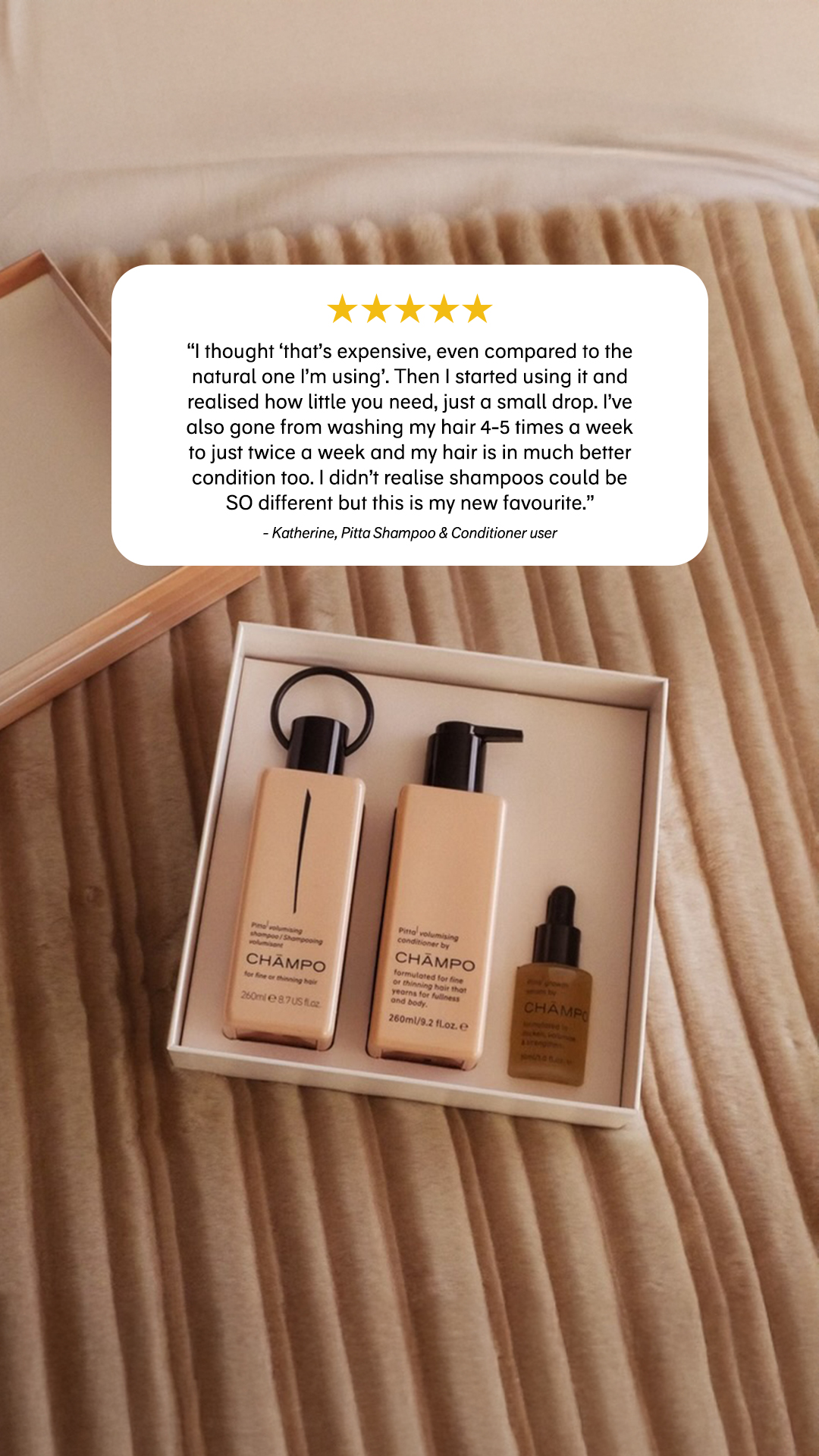 Chāmpo Haircare Facebook ad