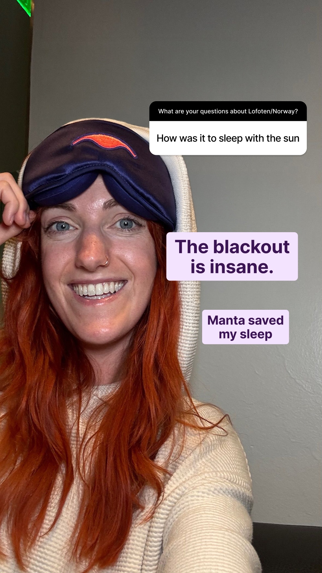 Manta Sleep Facebook ad: Better Naps Start in 100% Darkness
