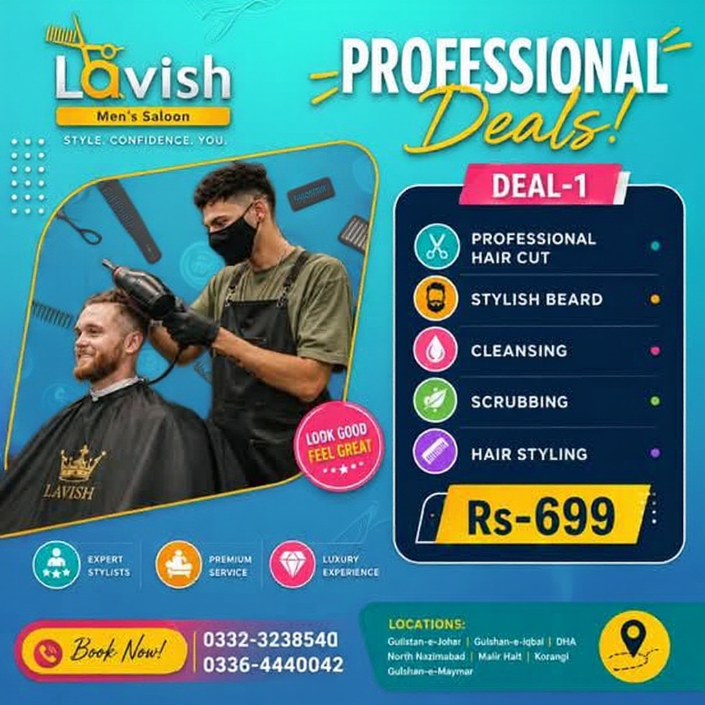 Lavish Men's Salon Facebook ad