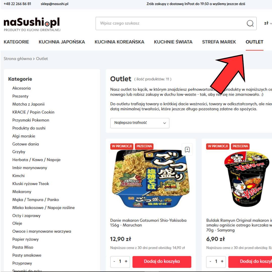 Sklep.naSushi.pl Facebook ad: Szukasz azjatyckich produktów w niższych cenach?