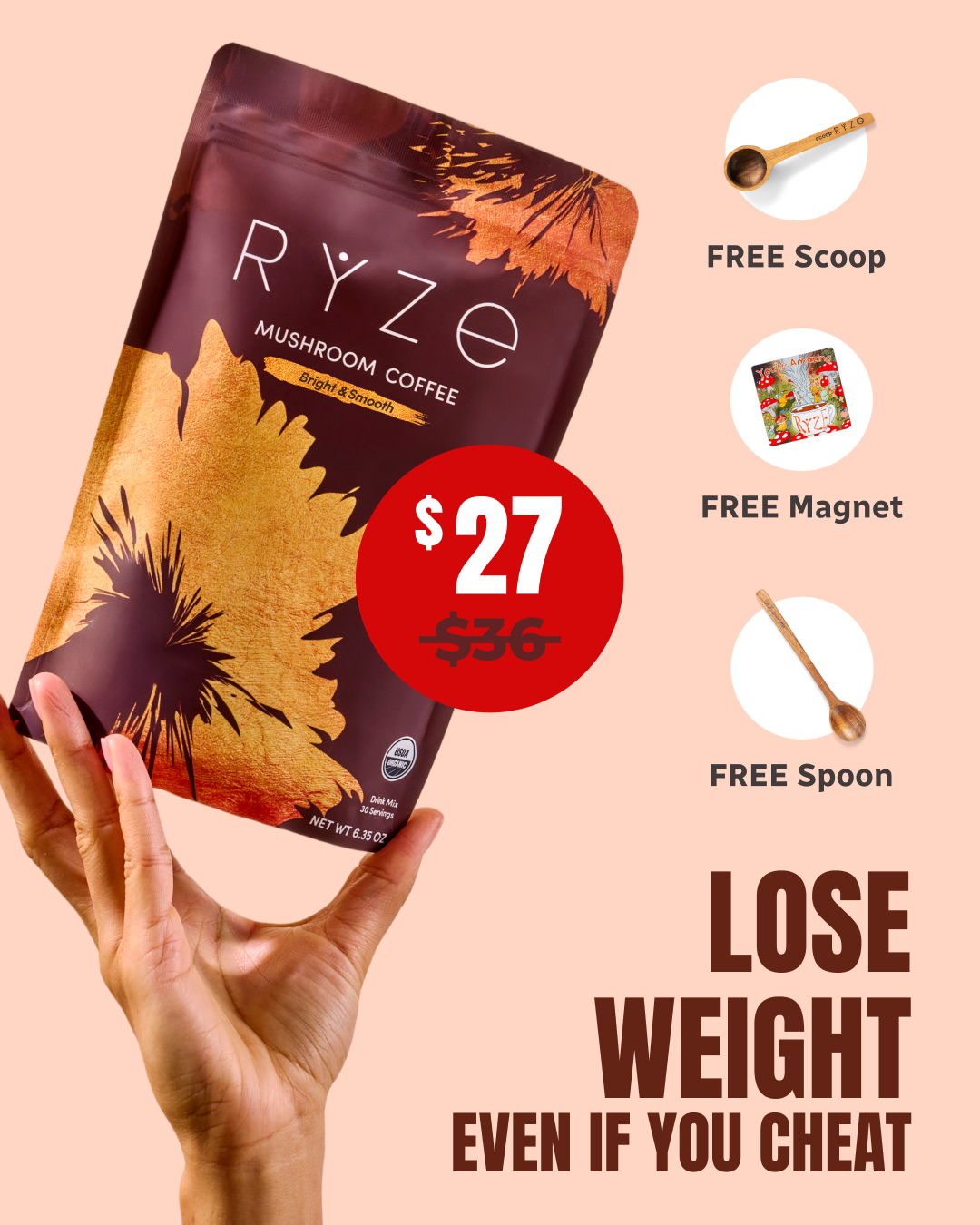 RYZE Superfoods Facebook ad