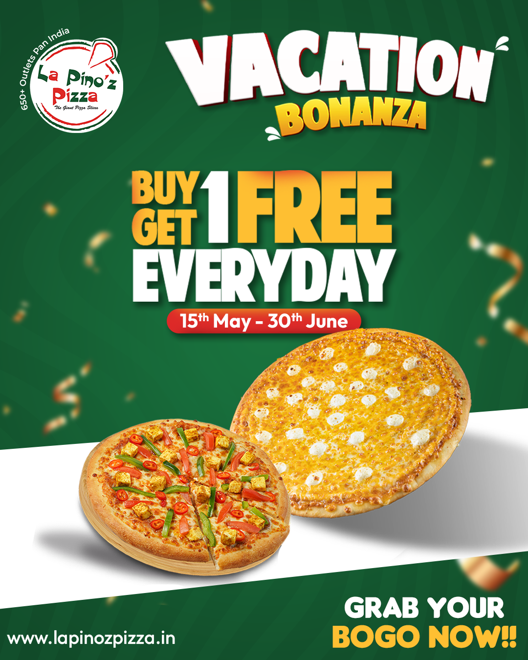 La Pino'z pizza Facebook ad: Limited Time Pizza Offer, Order Now