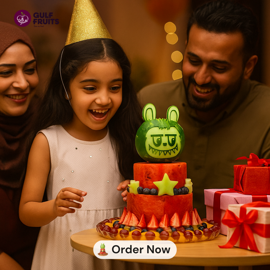 Gulf Fruits Facebook ad: Labubu's Fruity Party Showstopper Last Chance to Order now!