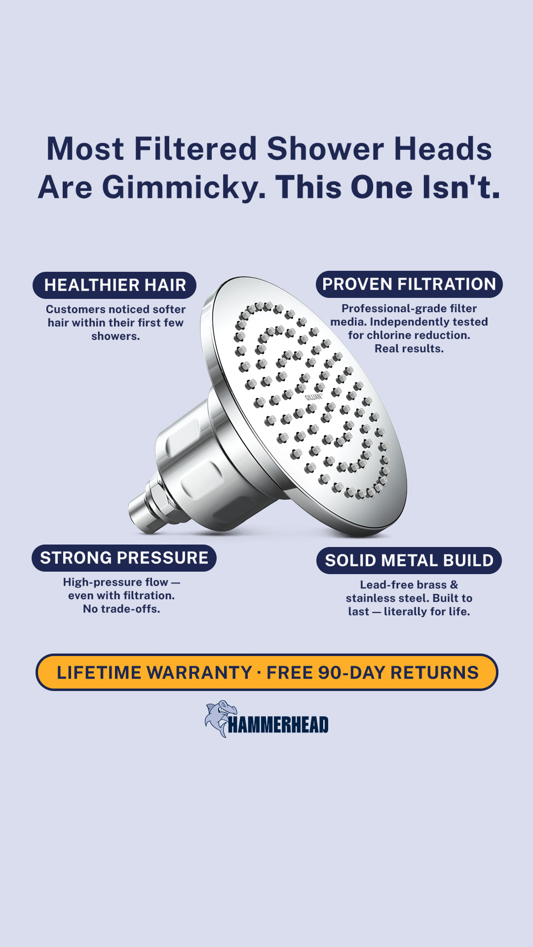 HammerHead A Shower Head Store Brand Facebook ad: Purify Your Shower Water With Gillian