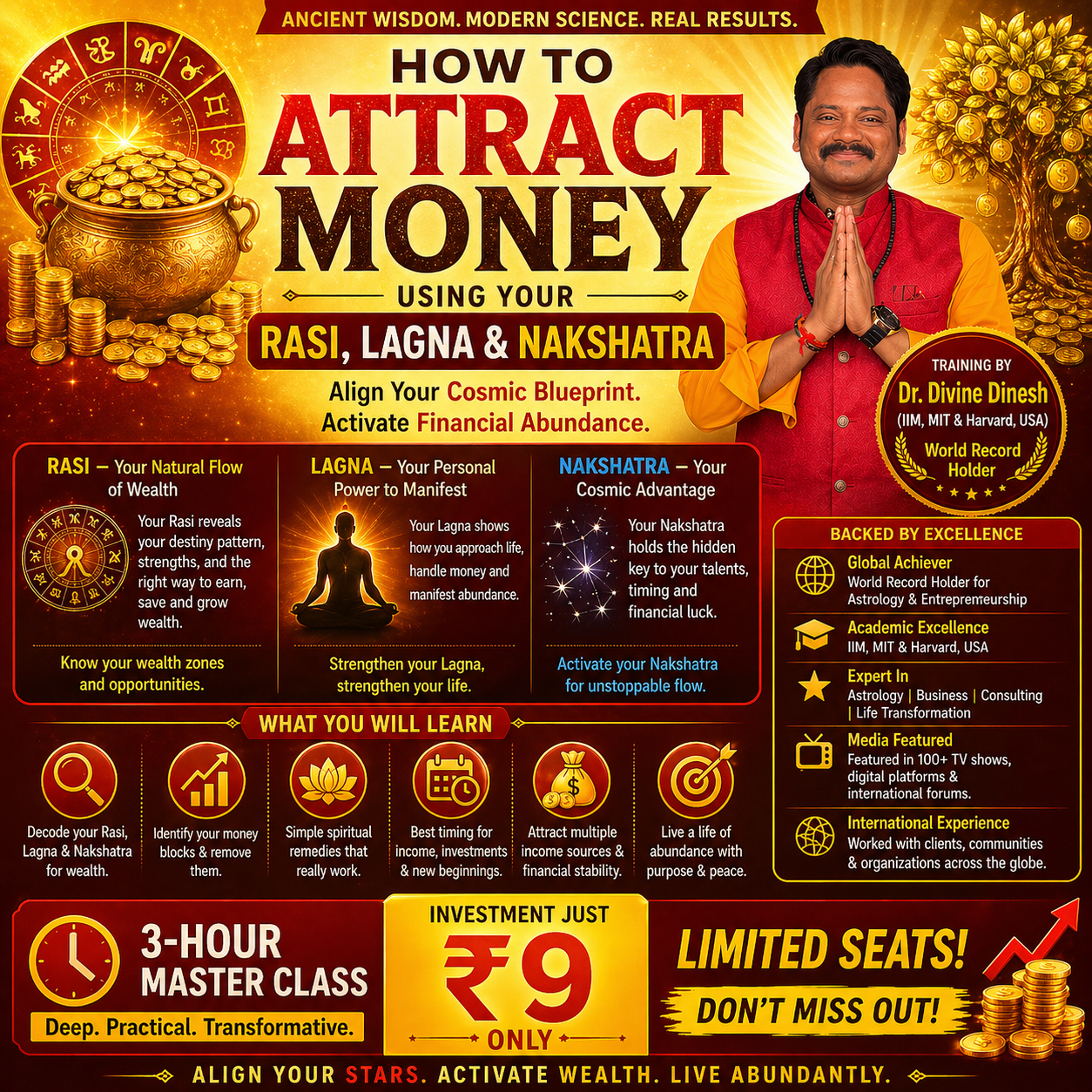 Divine Dinesh English Facebook ad: Power yourself through your Rasi, Lagna and Nakshatra