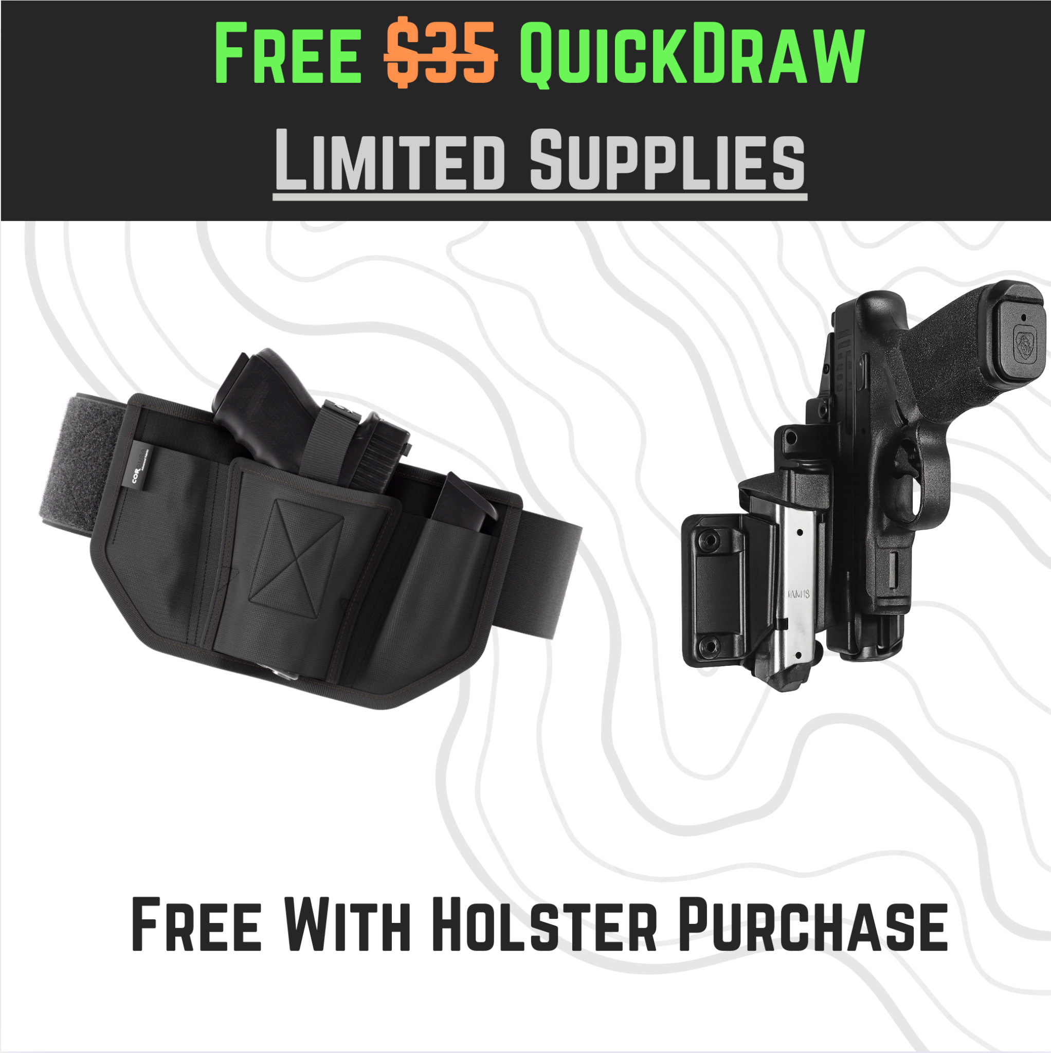 VNSH Facebook ad: Best Selling VNSH Holster + FREE Quickdraw
