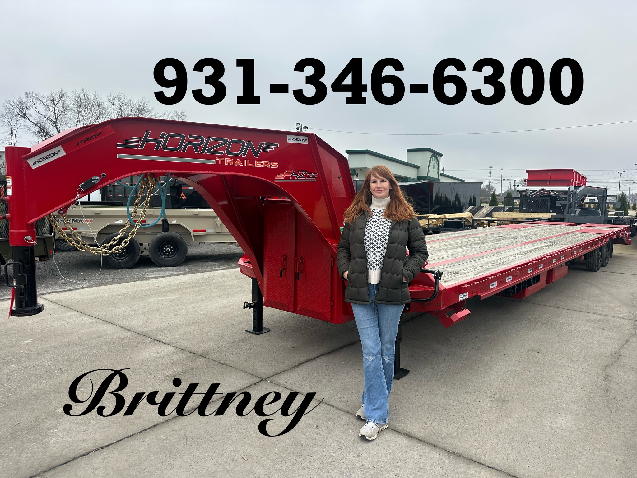 Brittney’s Hotshot Trailers Facebook ad: Gooseneck Trailers for any Transport Professional.