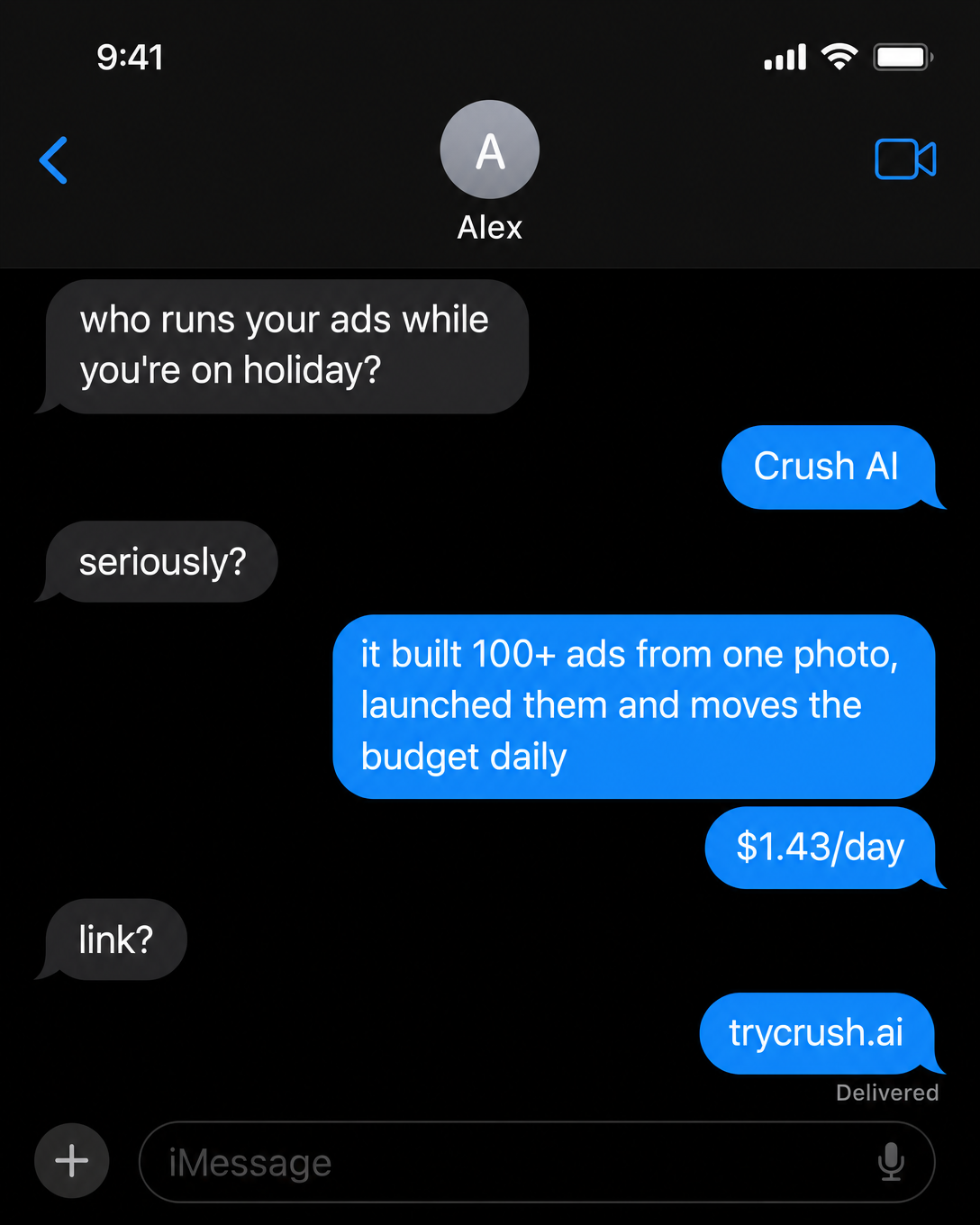 trycrush.ai Facebook ad