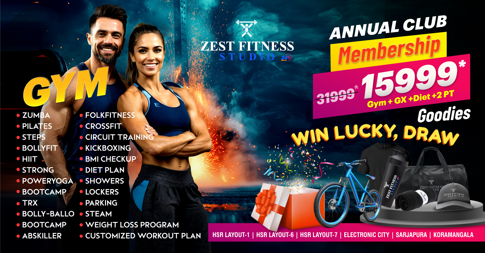 ZestfitnessstudioSarjapur Facebook ad from Mar 9, 2026