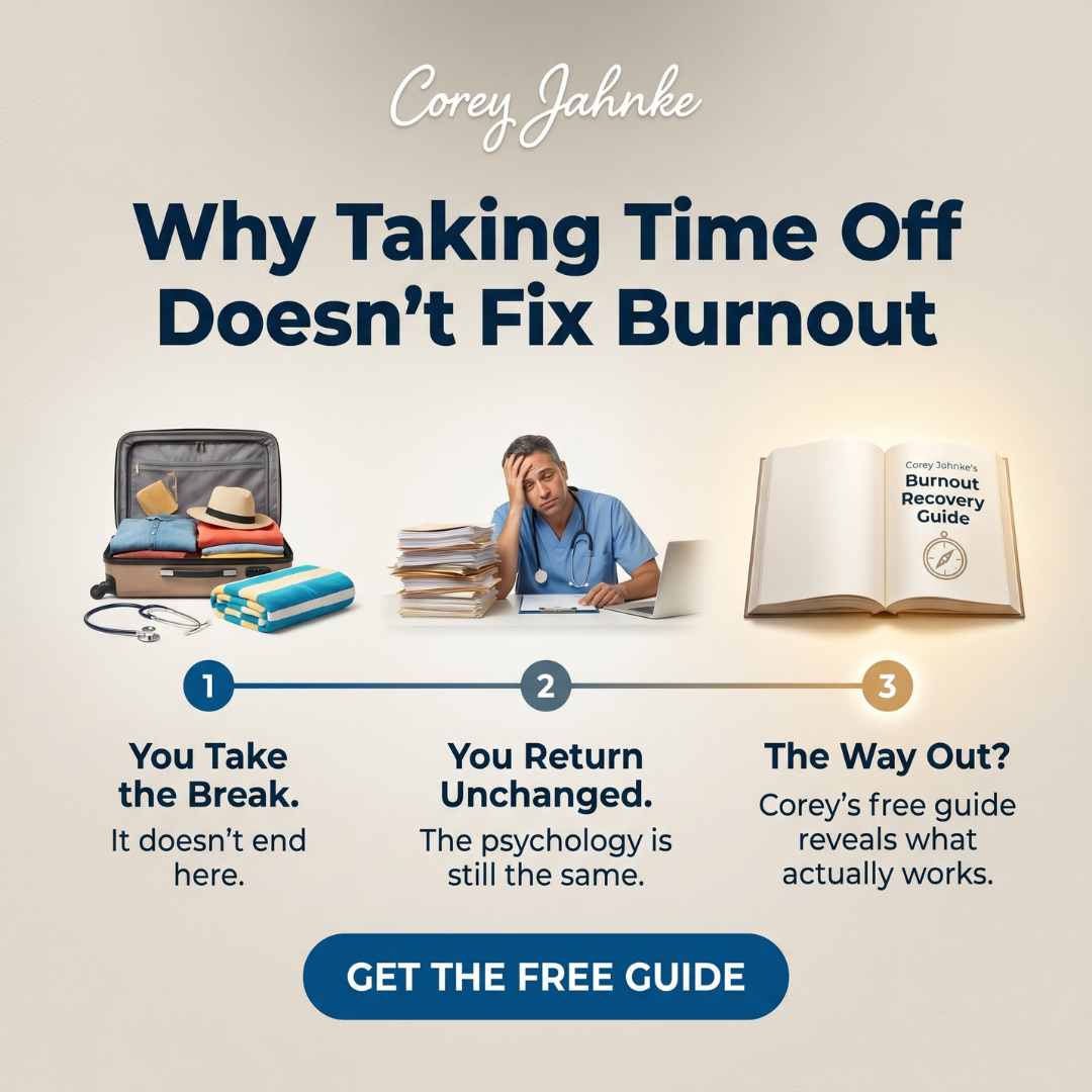 Corey Jahnke Facebook ad: Why Rest Isn’t Fixing Your Burnout