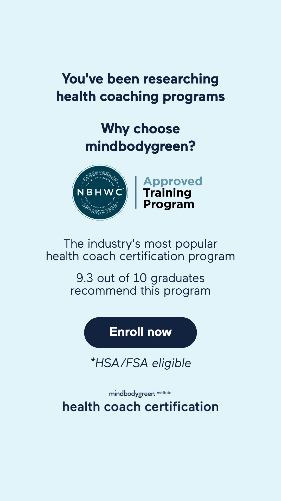 mindbodygreen Institute Facebook ad