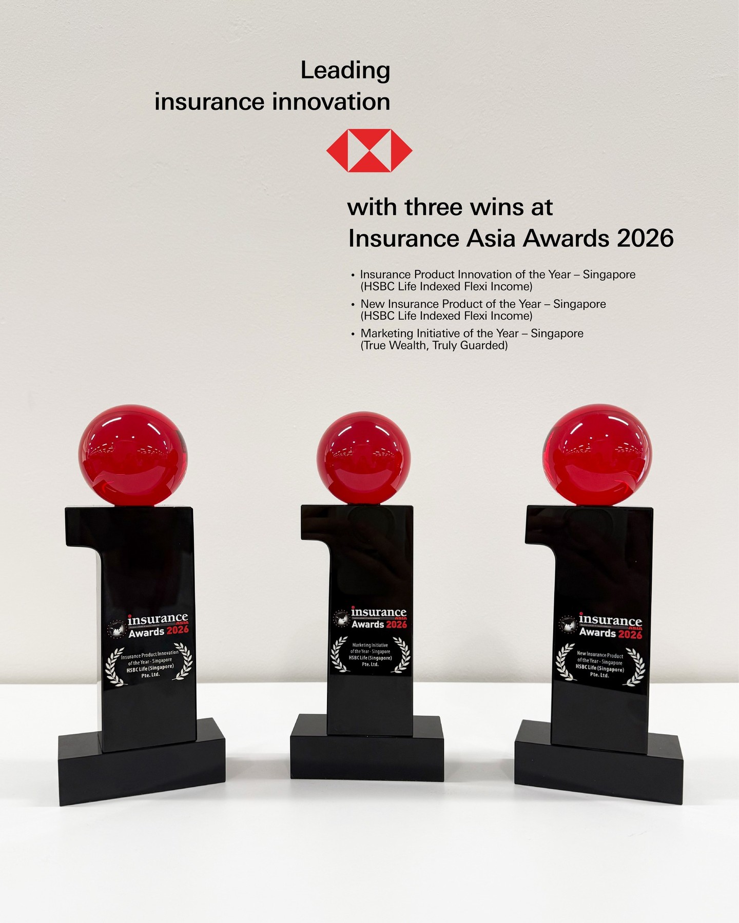 HSBC Life Singapore Facebook ad: It’s our honour to be recognised at @insuranceasiaawards…
