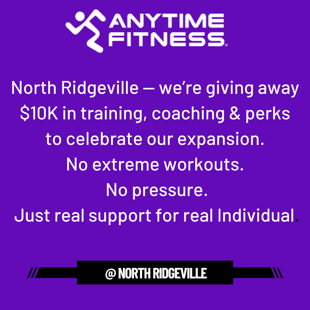 Anytime Fitness North Ridgeville Facebook ad: ๐๐ฎ๐ซ๐ง ๐
๐๐ญ & ๐๐๐ ๐๐๐!