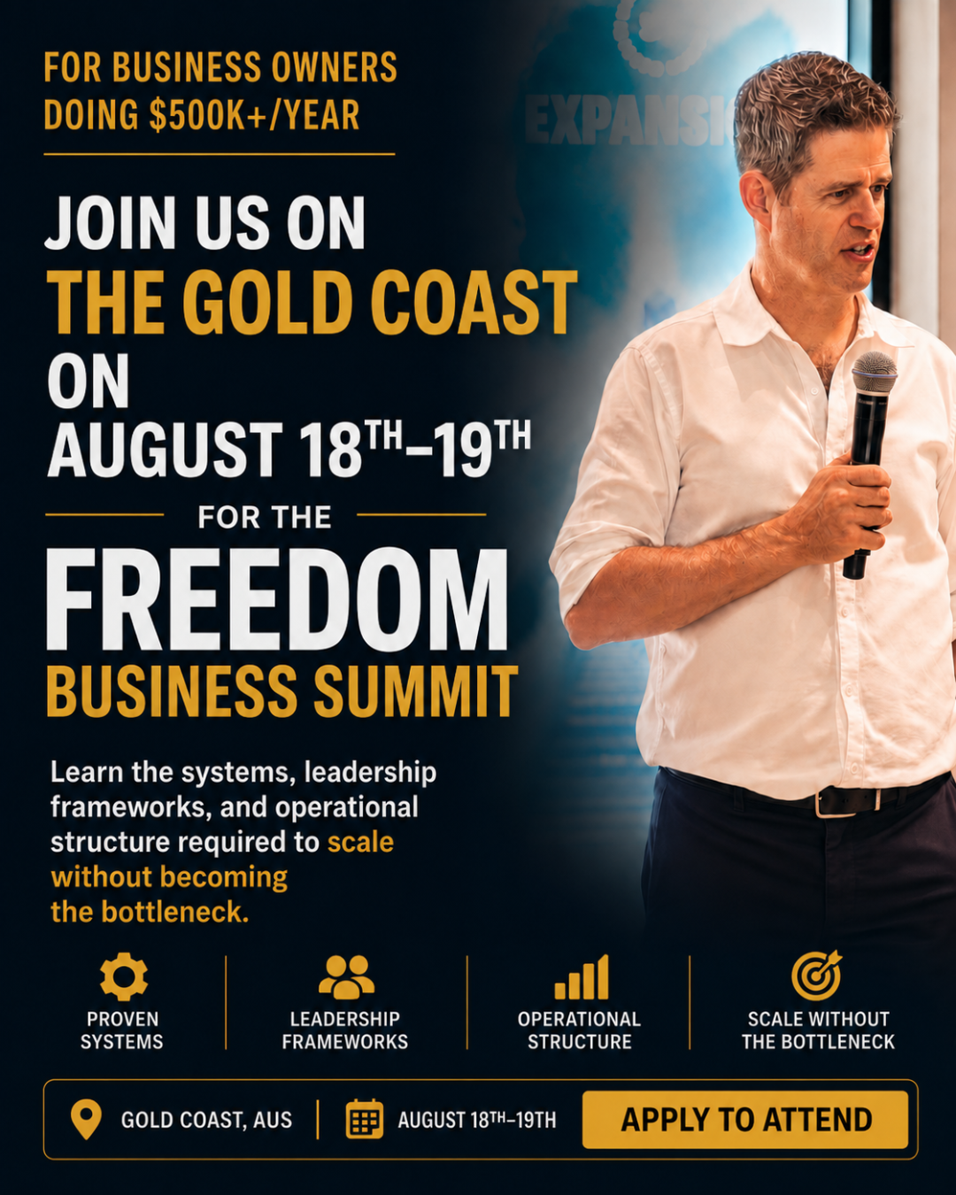 Sean Soole Facebook ad: Freedom Business Intensive