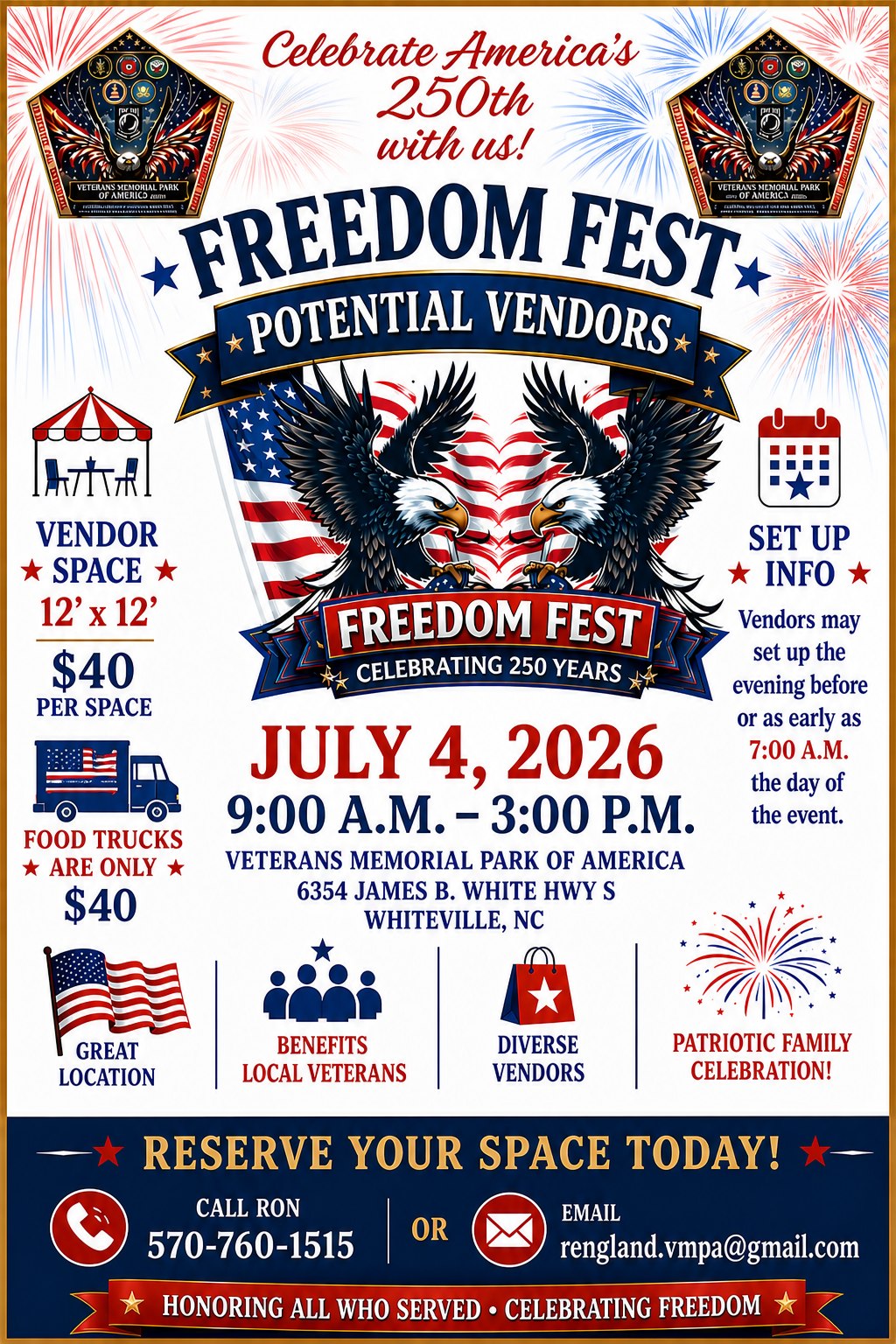 Veterans Memorial Park of America, INC. Facebook ad: Celebrate America’s 250th at Freedom Fest!