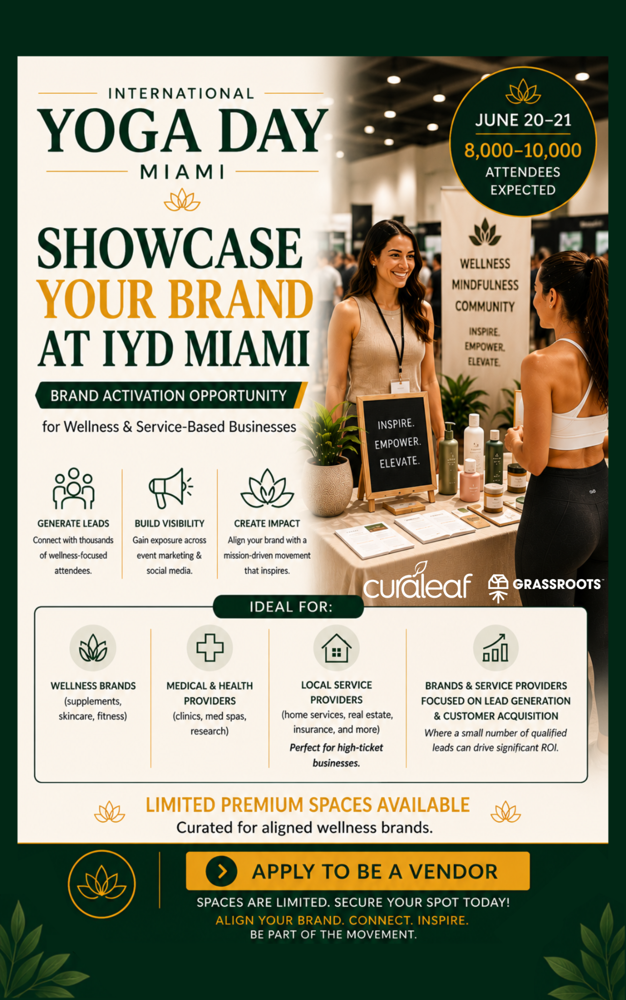 Namaste Life Events Facebook ad: Vendor Booths Now Open, IYD Miami 2026