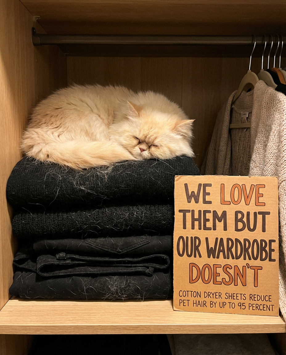 Pet Hair Problems Facebook ad: Dryer sheets that catch fur