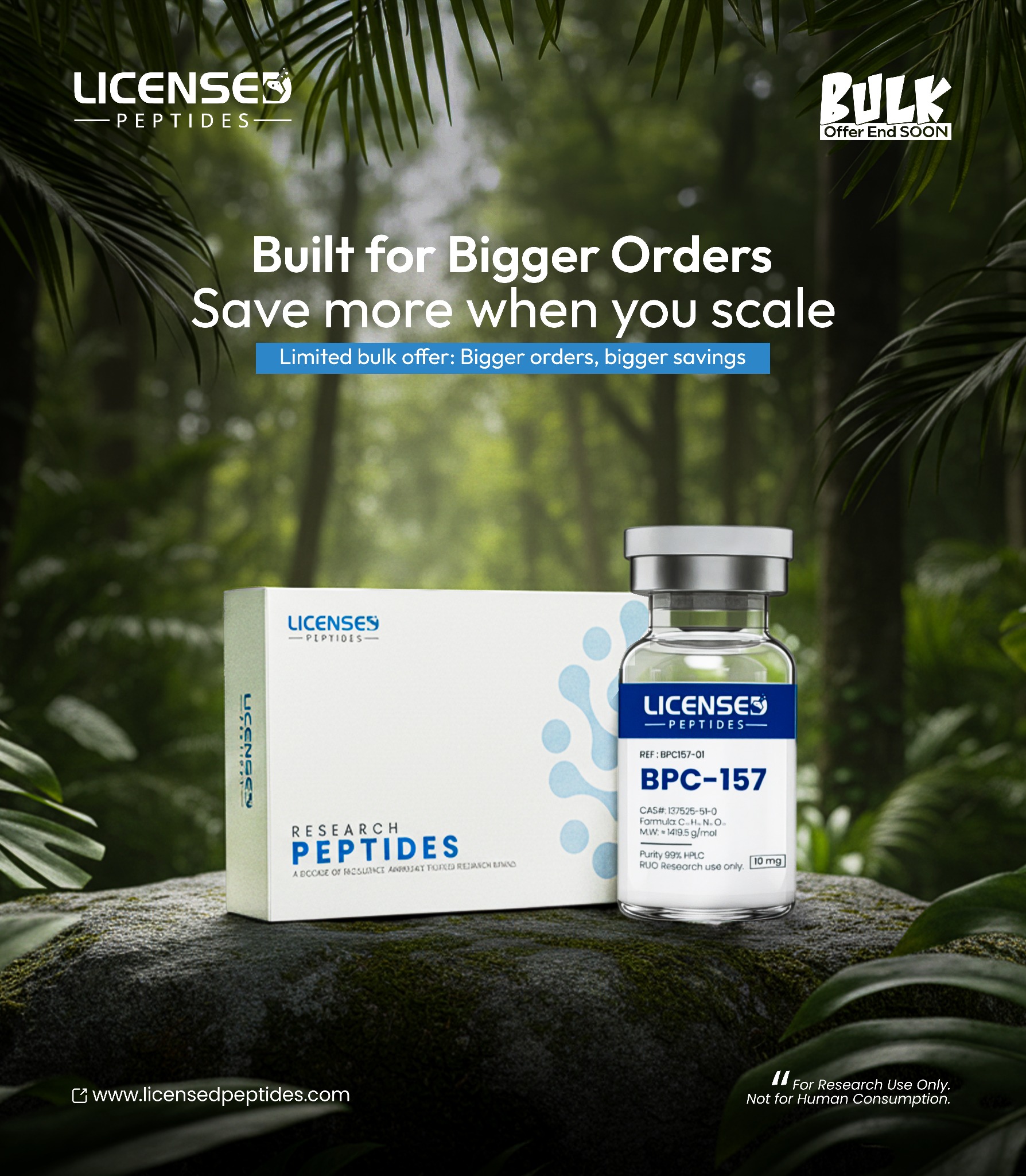 LicensedPeptides.com Facebook ad