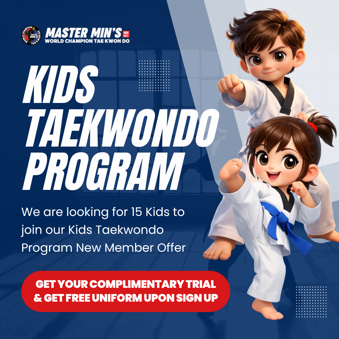 Master Min’s World Champion Tae Kwon Do Facebook ad: Spring Into Focus & Confidence