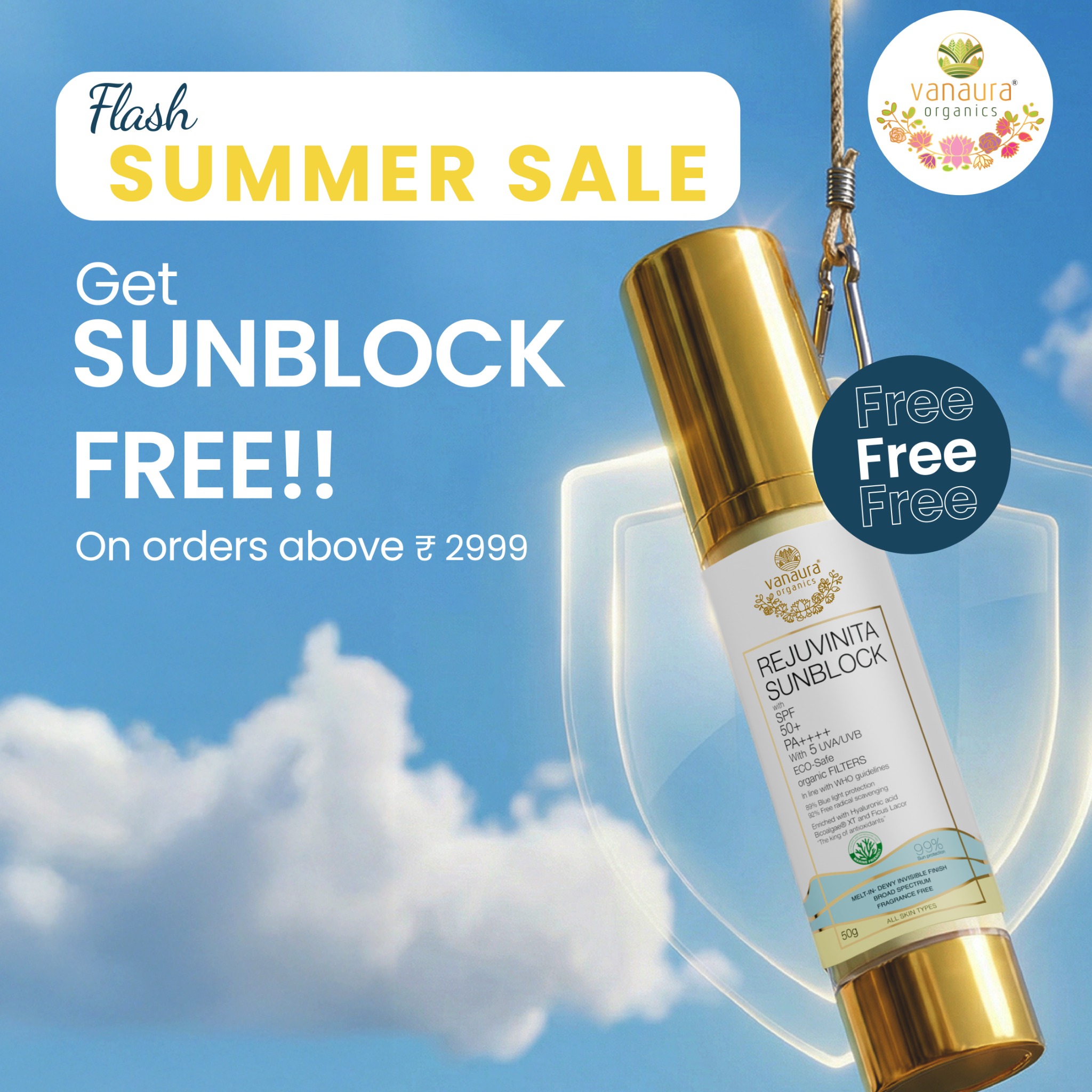 Vanaura Organics - Ayurveda Inspired Organic Skin and Hair Care Facebook ad: Summer Glow Sale Live!