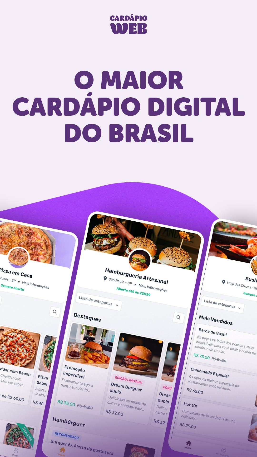 Cardápio Web Facebook ad