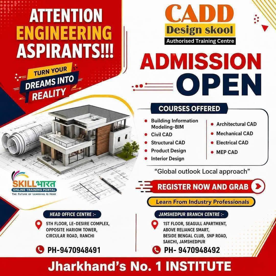 Cadd design skool Facebook ad: upgrade your skill with CADD design skool Ranchi…