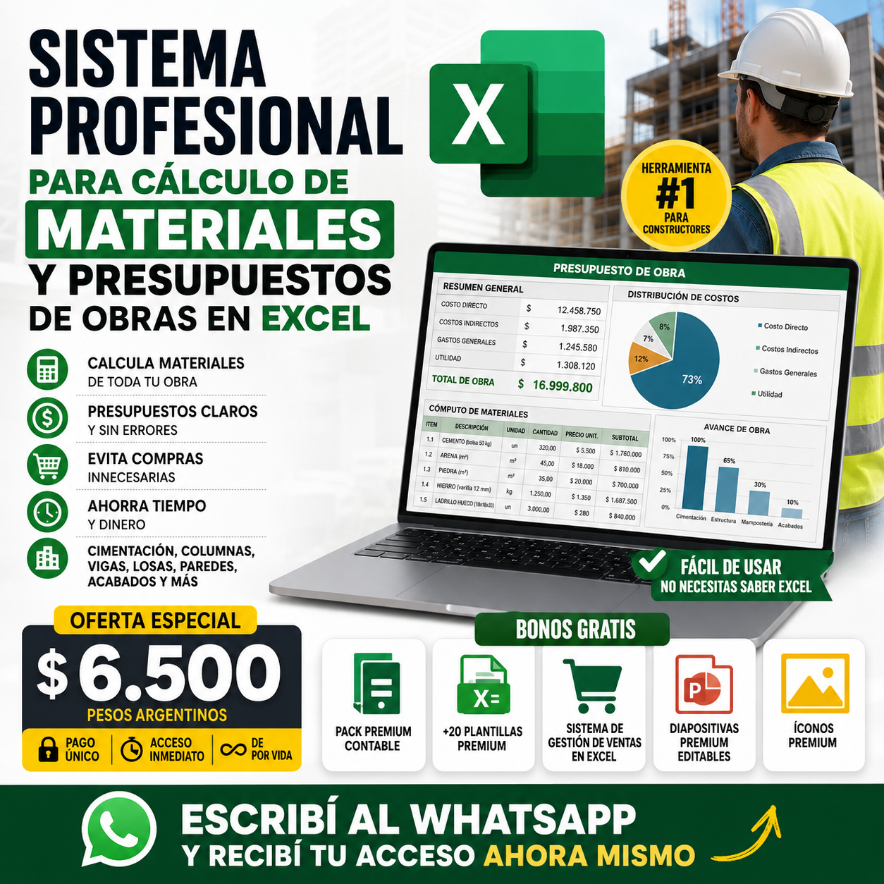 MasterBox Digital Facebook ad: Calculá tu obra sin errores