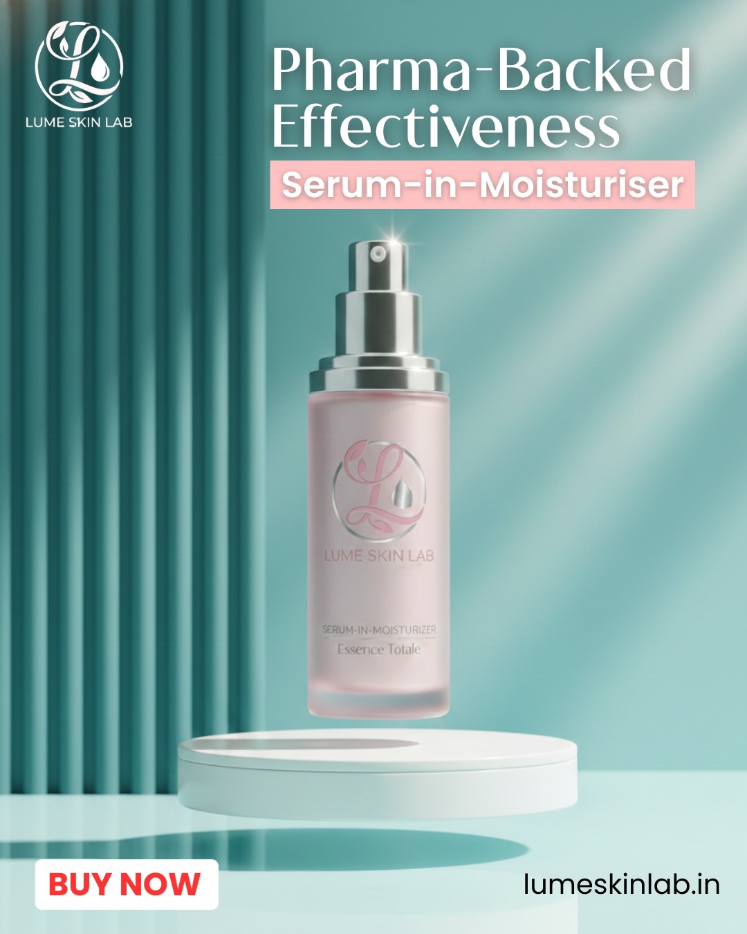 Lume Skin Lab Facebook ad: Pharmaceutical Precision in a Bottle. The 99% Pure…