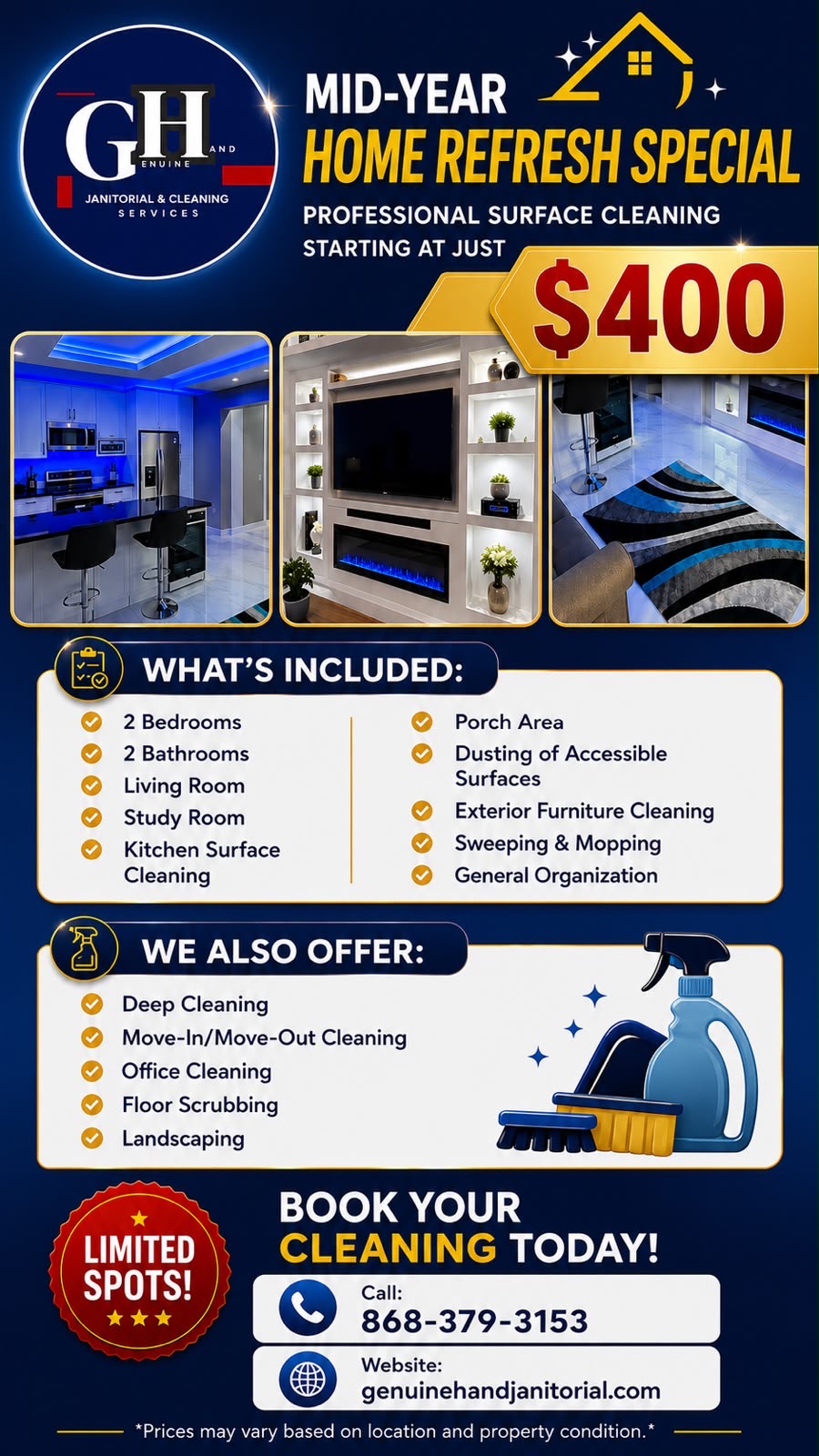 Genuine Hands Janitorial & Cleaning Services Facebook ad