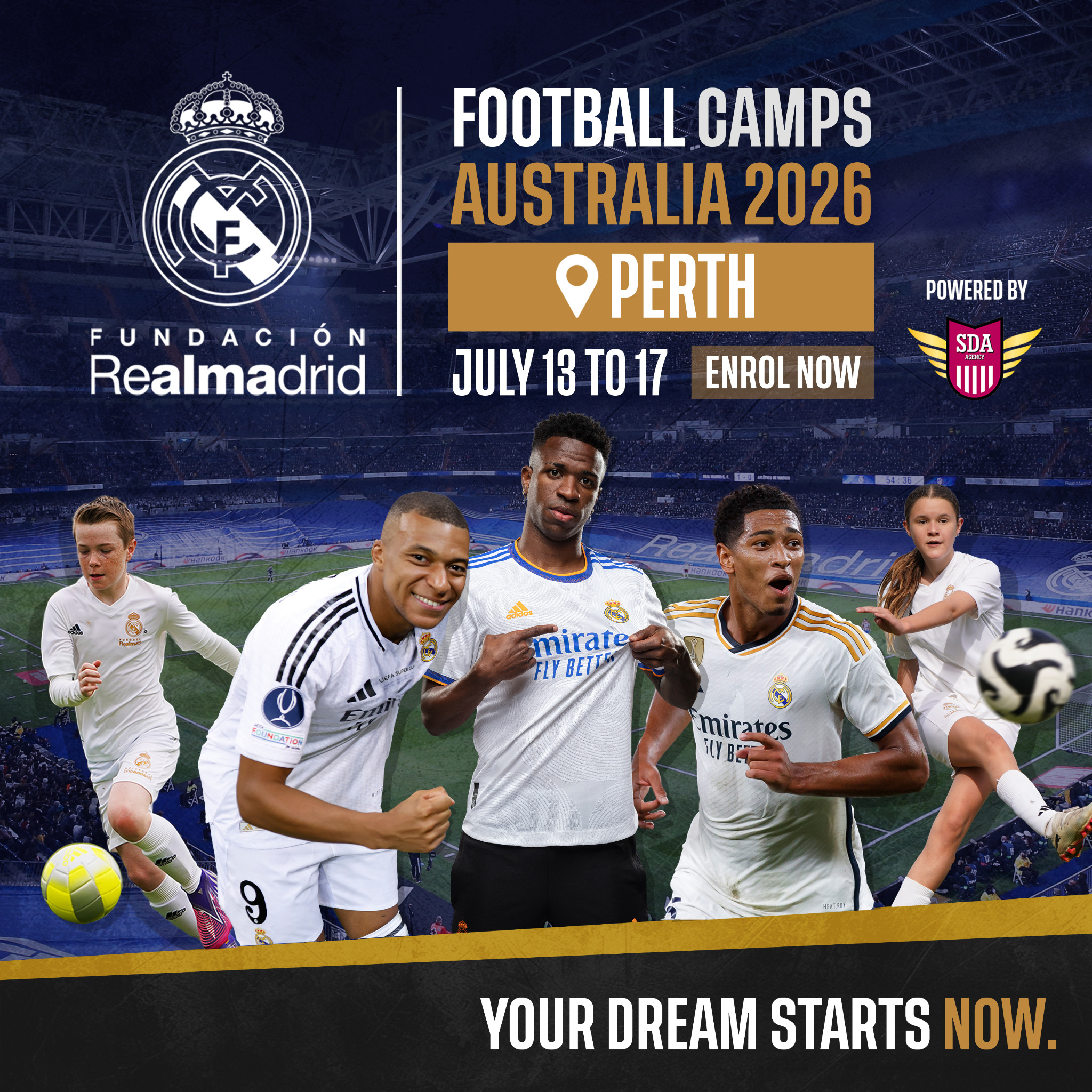 SDA Agency Facebook ad: Real Madrid Camp. ONE WEEK ONLY