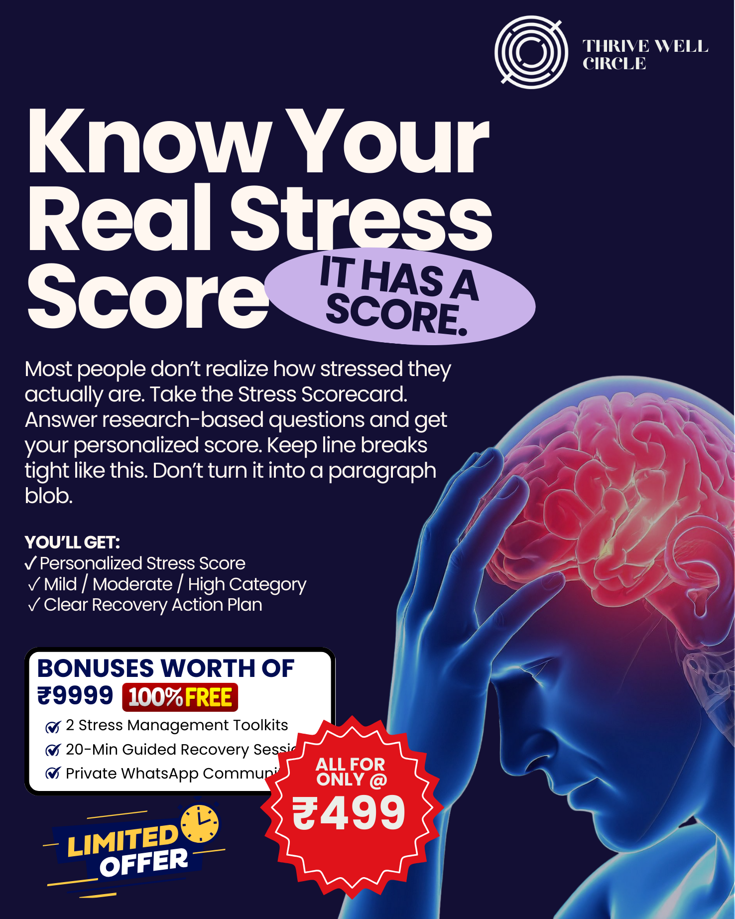 ThriveWell Circle Facebook ad: Find Out What’s Causing Your Stress