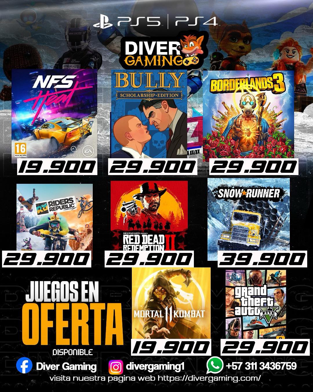Divergaming Facebook ad: OFERTAS IMPERDIBLES EN JUEGOS DIGITALES PS4 | PS5