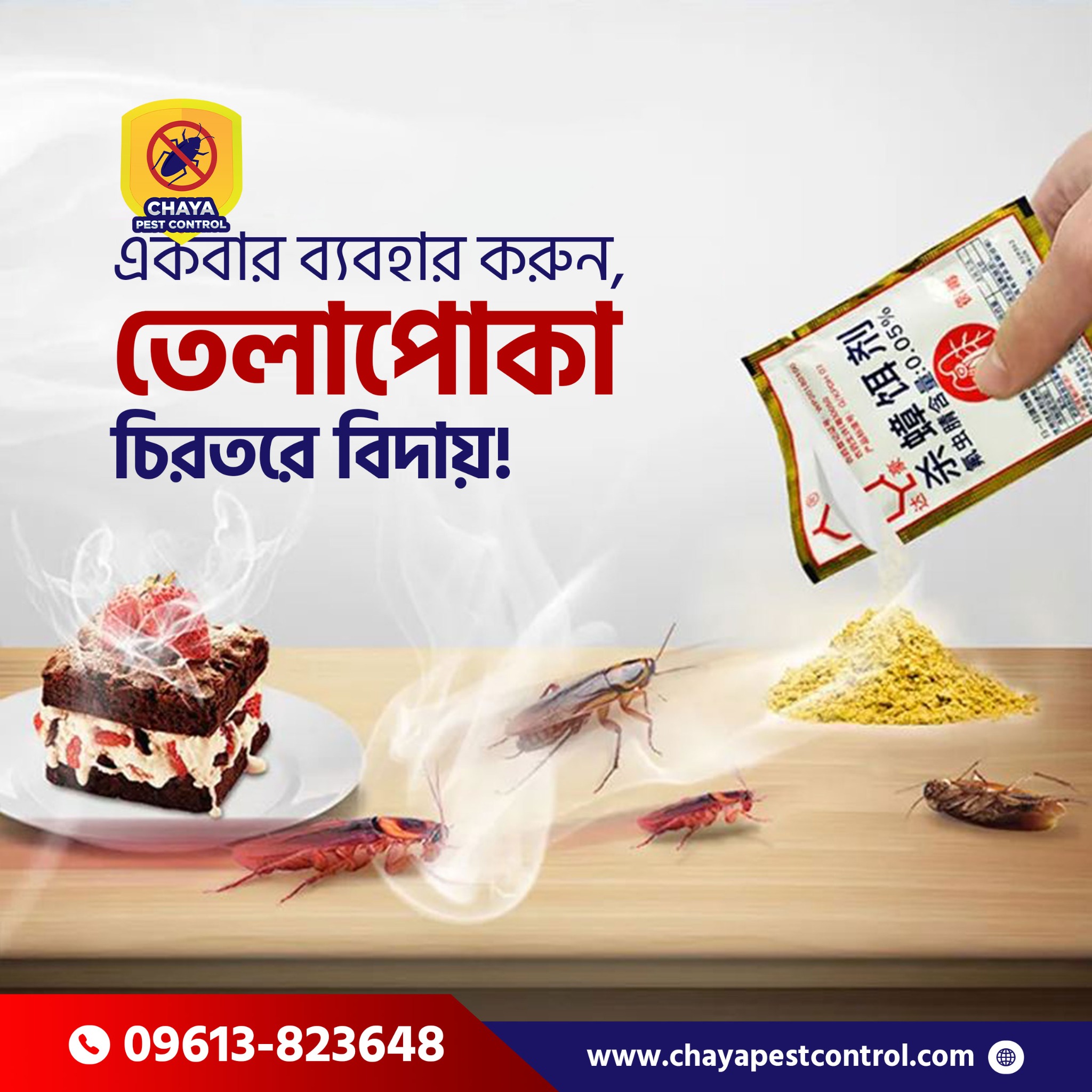 Chaya Pest Control Facebook ad: তেলাপোকা দূর করুন সহজ উপায়ে!
