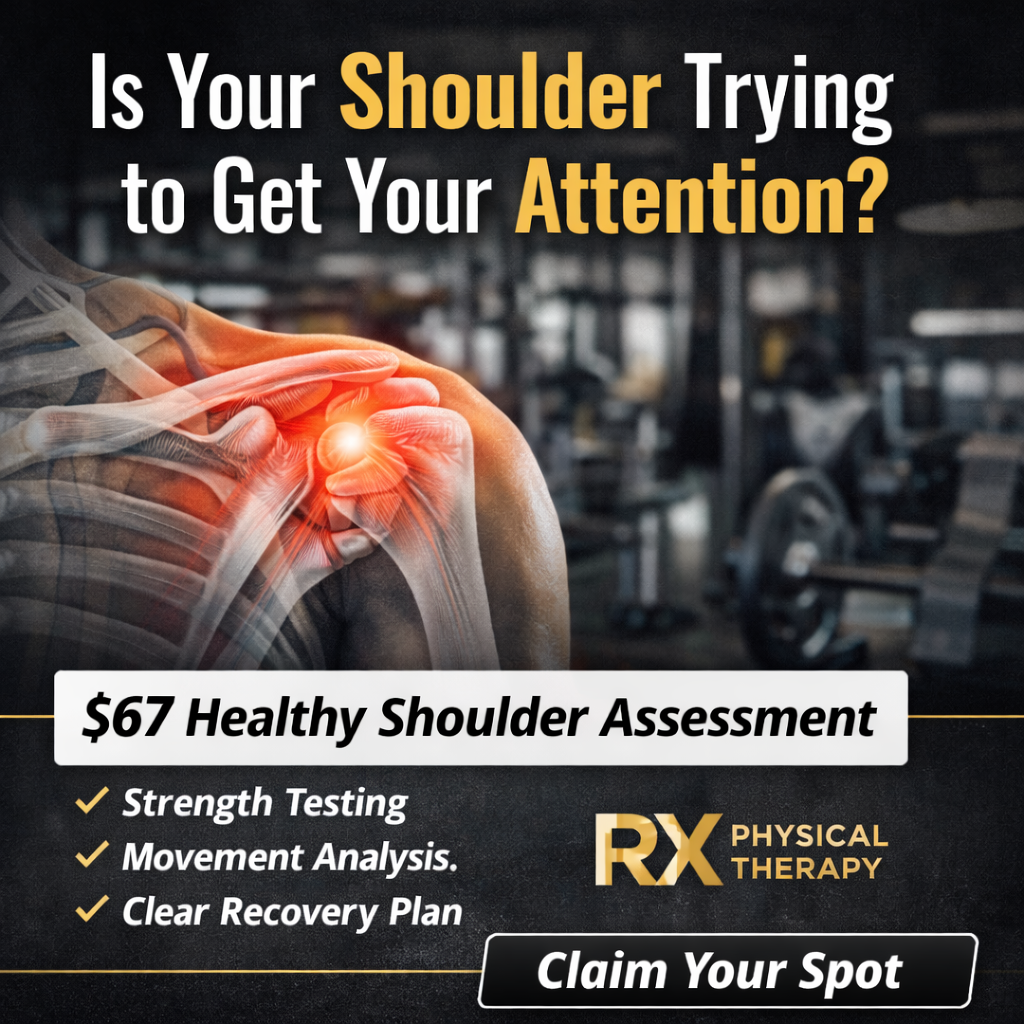 RX Physical Therapy Facebook ad: $67 Complete Shoulder Assessment And Plan