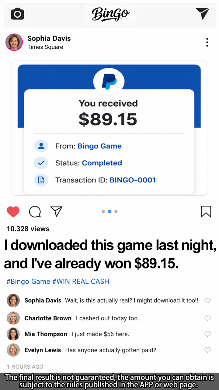 Bingo Bar-Win Real Cash Facebook ad