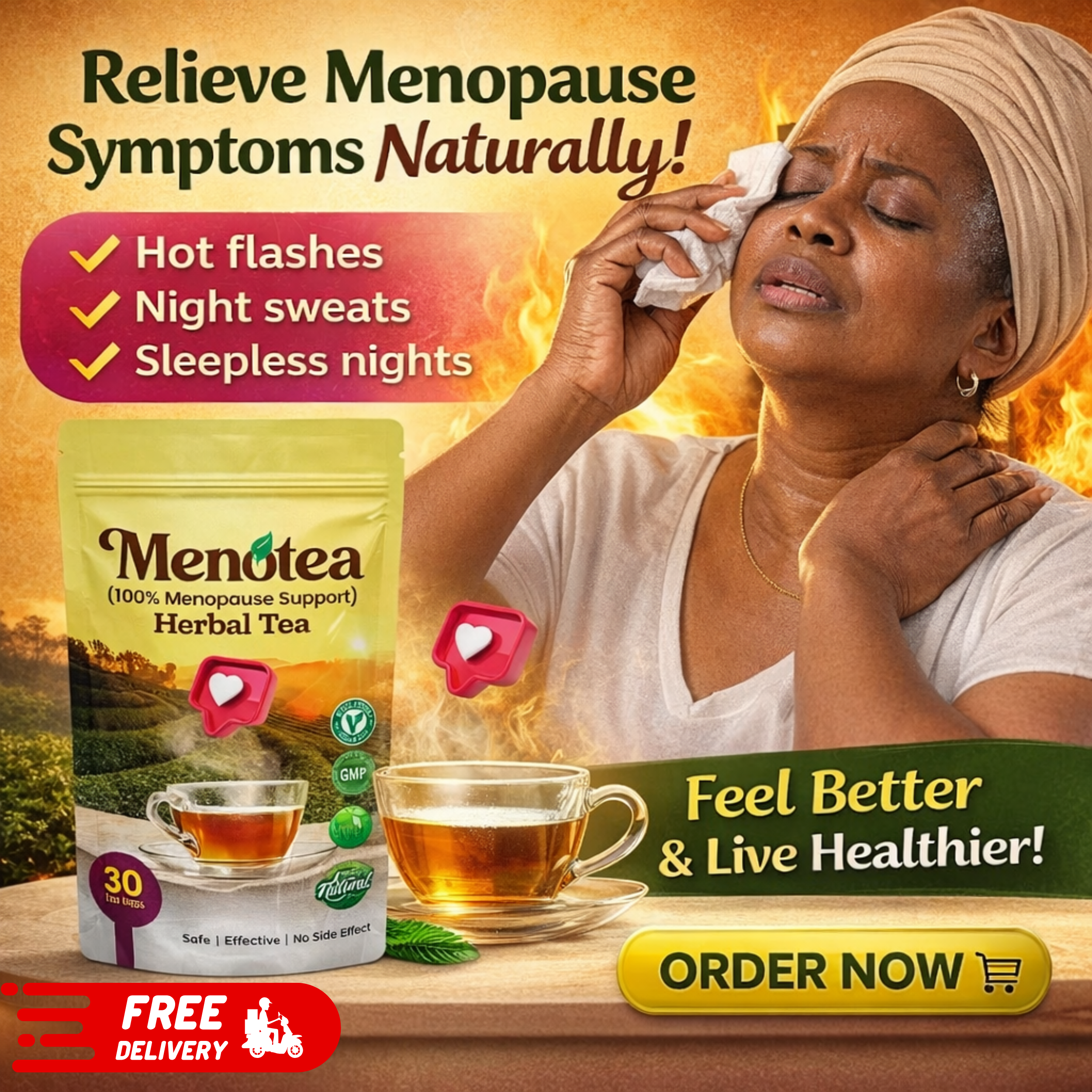 Menotea Menopause Relief Facebook ad