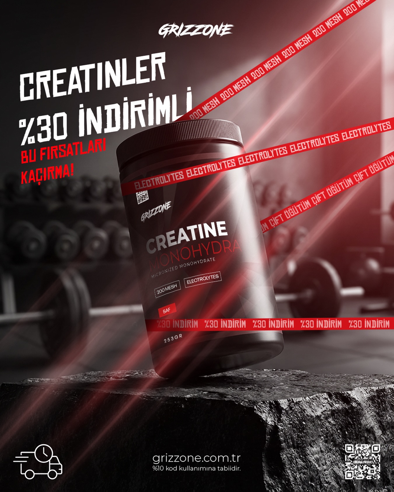 Grizzone Facebook ad: CREATİNELER %30 İNDİRİMLİ!