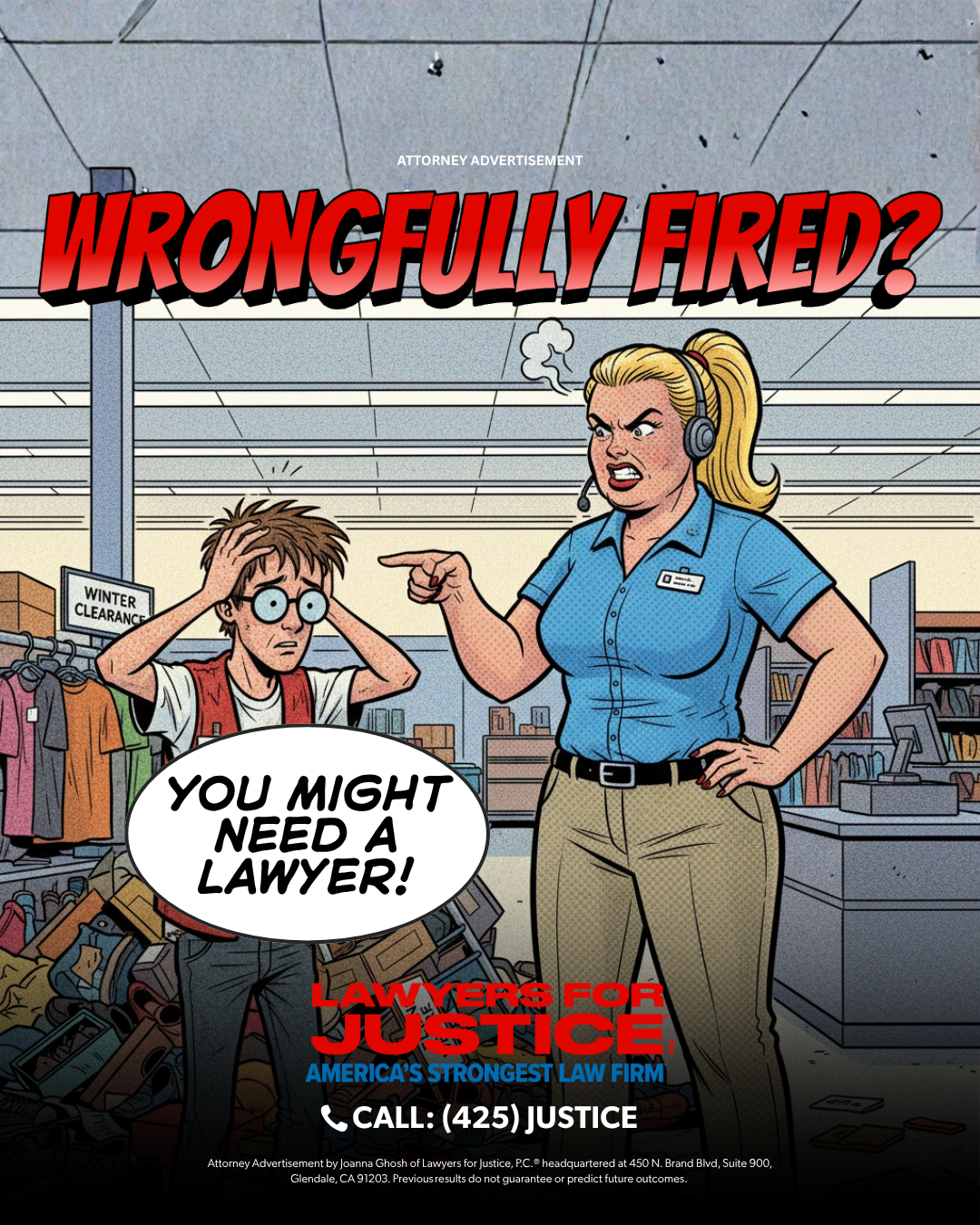 Lawyers for Justice, PC Facebook ad