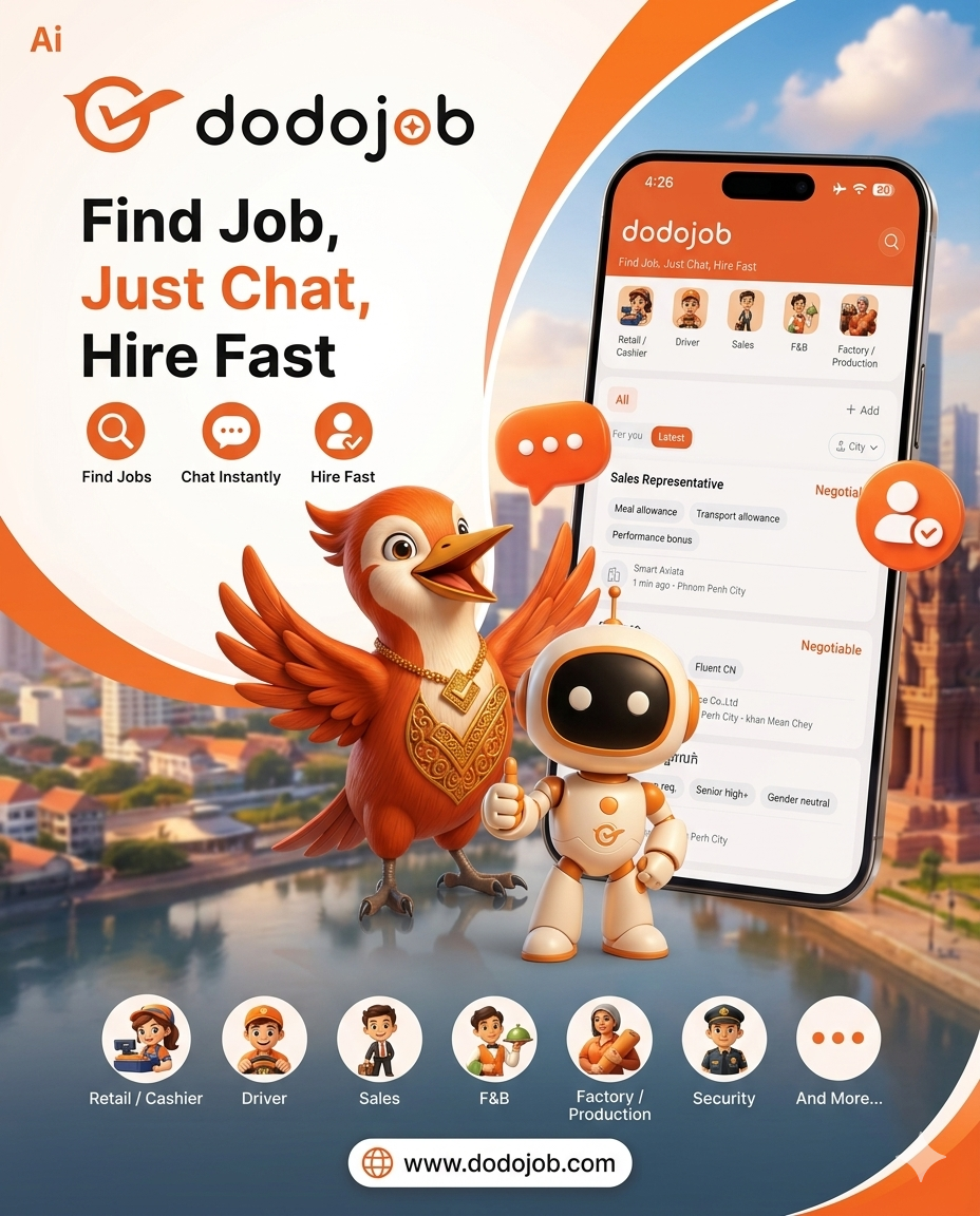 Dodojob- Ai Facebook ad: សូមទាញយកកម្មវិធី DODOJOB