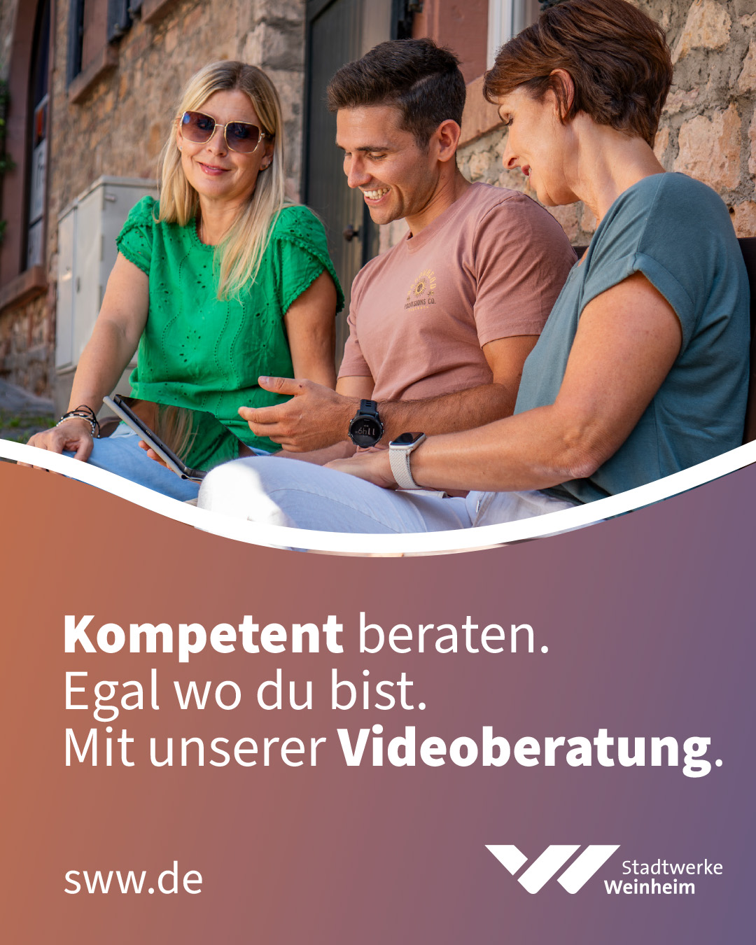 Stadtwerke Weinheim Facebook ad: Immer kompetent beraten.