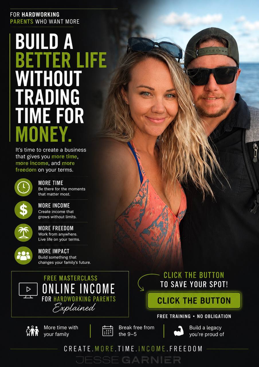 Jesse Garnier Facebook ad: Stuck Between Time and Money?