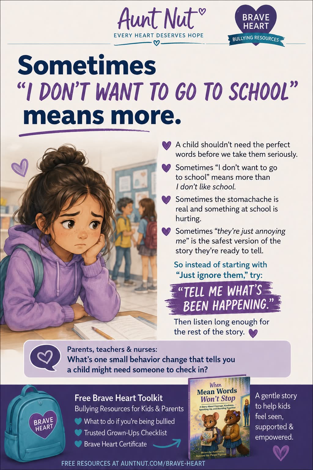 The World of Aunt Nut Facebook ad: When Mean Words Won’t Stop: A Story About Courage…