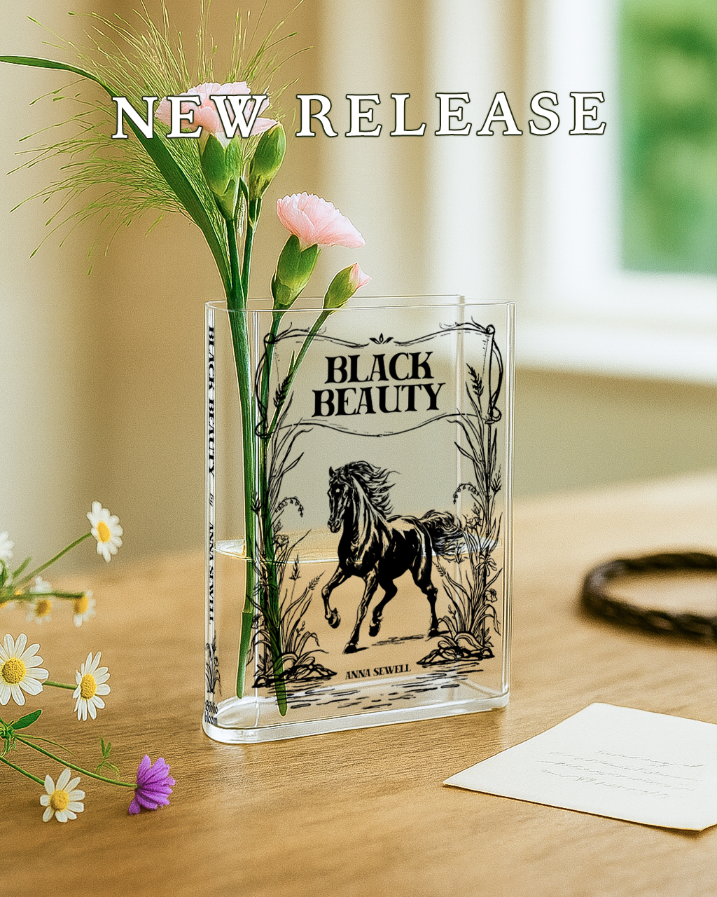 Biblio Bloom Facebook ad: The Black Beauty Book Vase