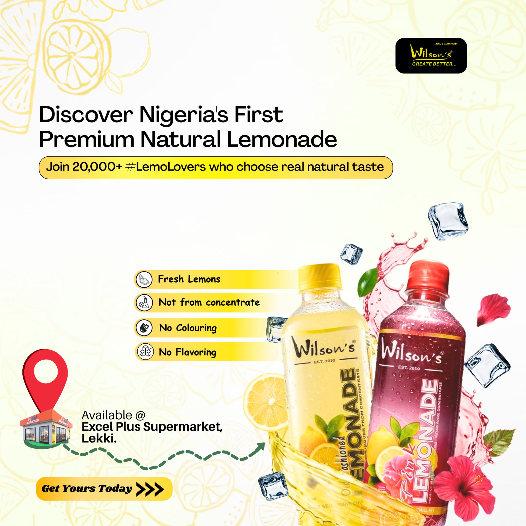 Wilson's Lemonade Facebook ad: Looking for real natural lemonade?