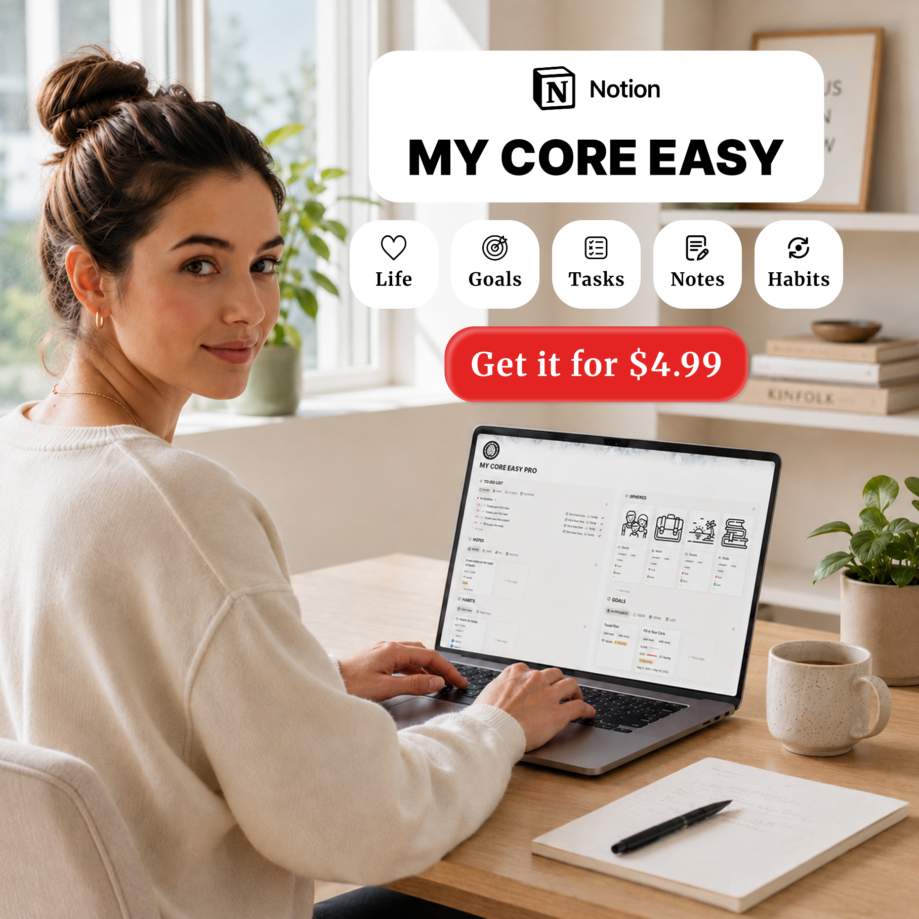 My Core - Notion Templates Facebook ad: My Core Easy Notion Template