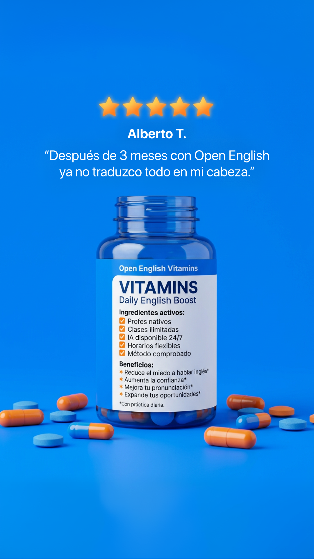 Open English Facebook ad: Atrapa tu OFERTA